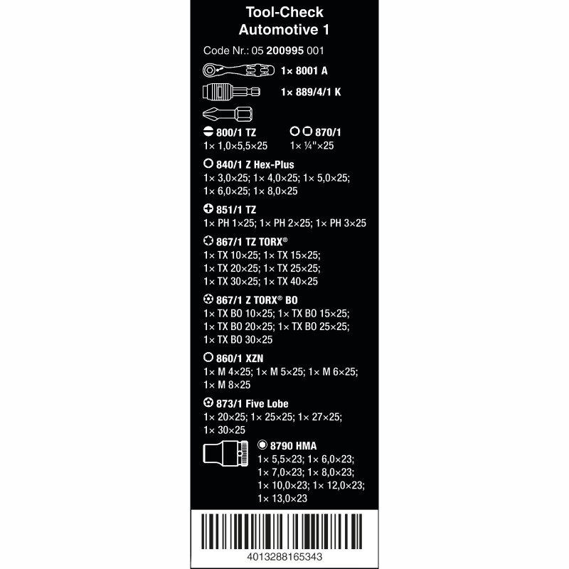 WERA Tool-Check Automotive 1, 38-delig