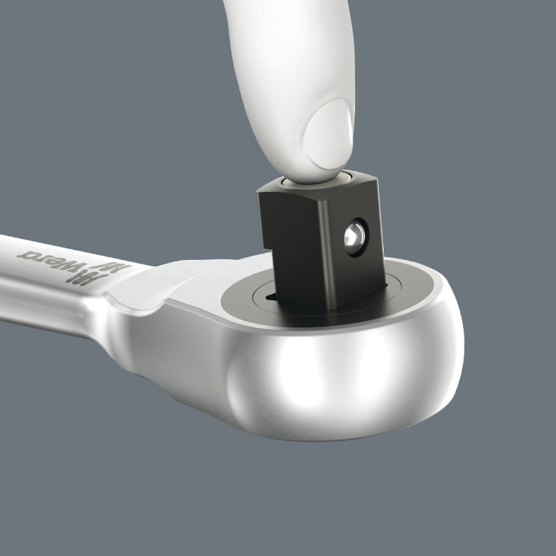 WERA 8003 A Zyklop Metal ratel met doorsteekvierkant met 1/4" aandrijving