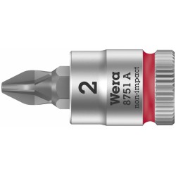 WERA 8751 A Kruiskop Phillips Bitdop PH 2 x 28 mm - 1/4"-aandrijving 05003351001 4013288187260