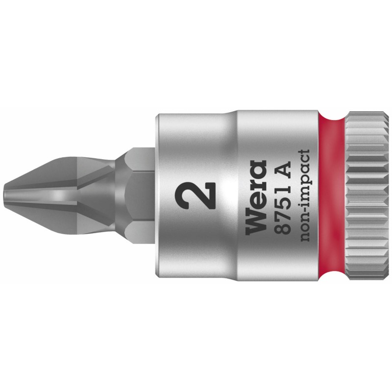 WERA 8751 A Kruiskop Phillips Bitdop PH 1 x 28 mm - 1/4"-aandrijving 05003350001 4013288187253