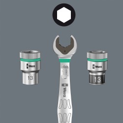 WERA 8100 SA 13 Zyklop Comfort ratelset, 1/4" aandrijving 15‑delig 05004022001 4013288236753