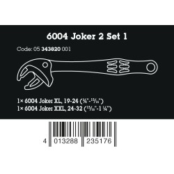 WERA 6004 Joker 2 Set 1 2-delige Set Zelfinstellende steeksleutelset 05343820001 4013288235176