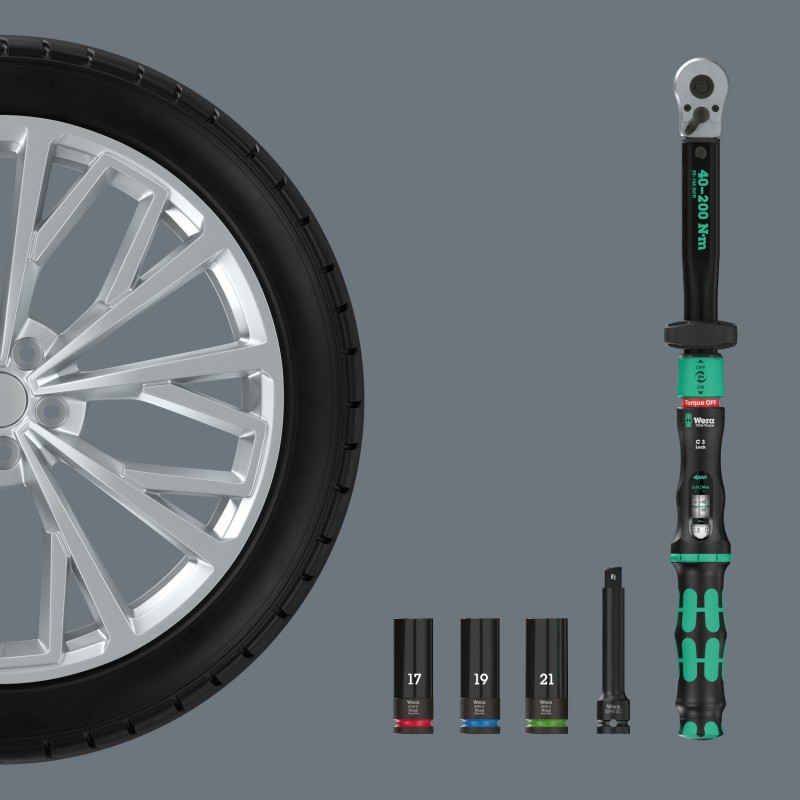 WERA Click-Torque Lock C 3 KFZ autobandenwisselset 1, 6-delig 075790 4013288236586