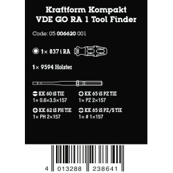 WERA VDE Kraftform Kompakt GO RA 1, 5 delig 05006620001 4013288238641