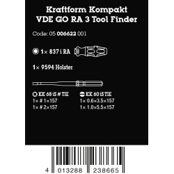 WERA VDE Kraftform Kompakt GO RA 3, 5 delig 05006622001 4013288238665