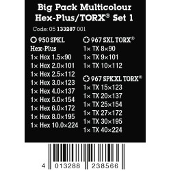 WERA Inbus- en TORX® sleutelset Big Pack set 1, 19 delig 05133287001 4013238566
