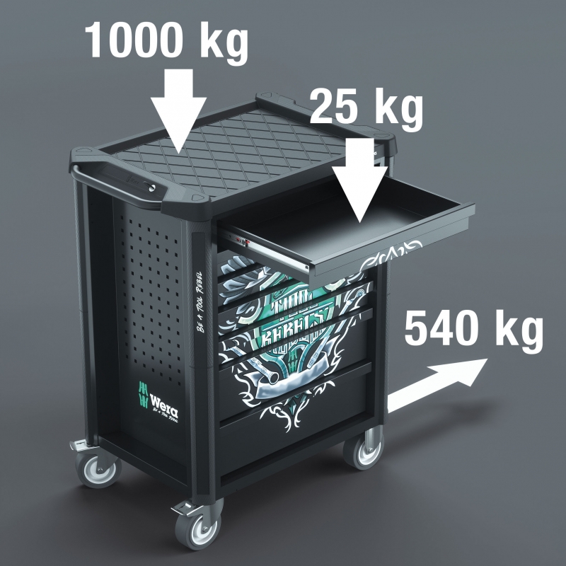 WERA 9800 Toolrebel Gereedschapswagen zonder gereedschap 05305851001 4013288234704