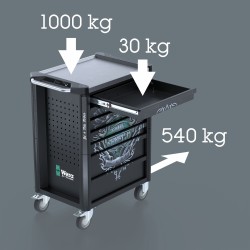 WERA 9805 Toolrebel Gereedschapswagen Stainless zonder gereedschap 05501880001 4013288238443