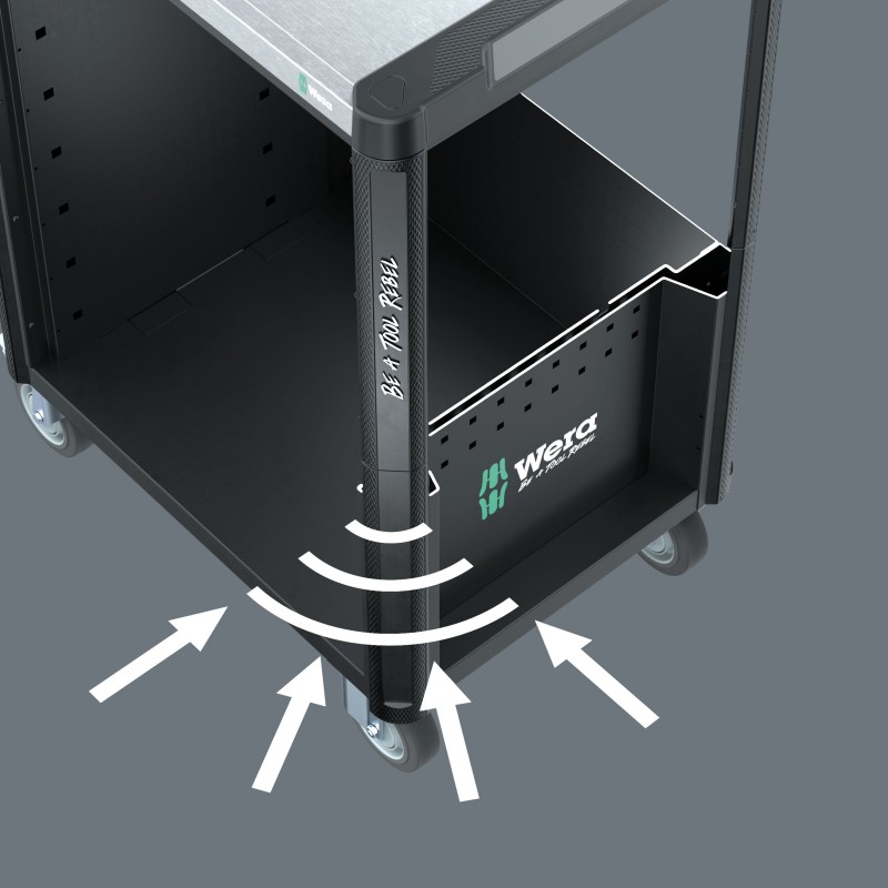 WERA 9805 Toolrebel Gereedschapswagen Stainless zonder gereedschap 05501880001 4013288238443