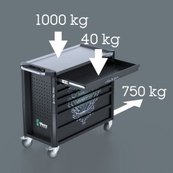 WERA 9801 Toolrebel Gereedschapswagen Stainless XXL zonder gereedschap 05501881001 4013288238450