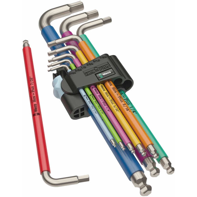 WERA Inbussleutelset RVS 3950/9 Multicolour Imperial 1 05022860001 4013288221360