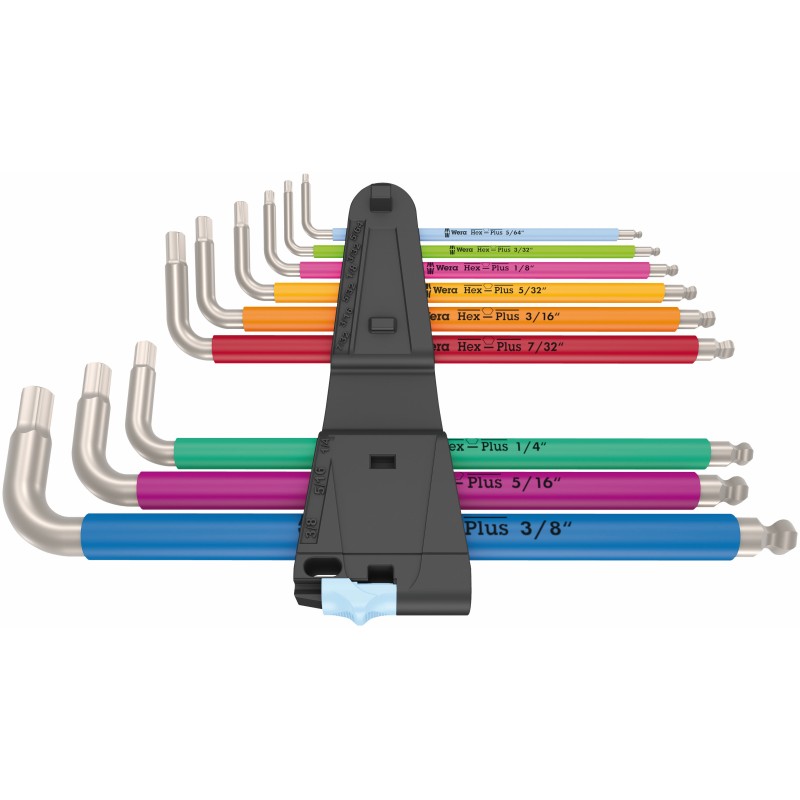 WERA Inbussleutelset RVS 3950/9 Multicolour Imperial 1 05022860001 4013288221360