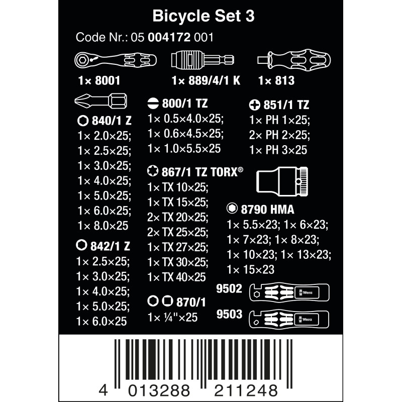 WERA Bicycle Set 3, 41-delig 05004172001 401328811248