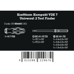 Wera Kraftform Kompakt VDE 7 Universal 2 Tool Finder, 7-delig 05006601001 4013288229670