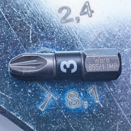 WERA Pozidriv PZ 3 IMPAKTOR 855/1 IMP DC / PZ 3 X 25 Kruis-bit WERA Pozidriv PZ 3 IMPAKTOR 855/1 IMP DC / PZ 3 X 25 Kruis-bit
