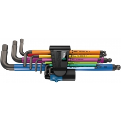 WERA 950 SPKL/9 SM HF Multicolour Stiftsleutelset, metrisch, BlackLaser
