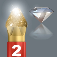 WERA Pozidriv PZ 2 Diamond Coated BDC / PZ 2 X 25 Kruis-bit