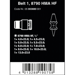 WERA BELT 1 ZYKLOP DOPPEN SET, MET VASTHOUDFUNCTIE,  1/4" -AANDRIJVING