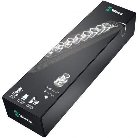WERA BELT 4 ZYKLOP DOPPEN SET, 1/4" -AANDRIJVING WERA BELT 4 ZYKLOP DOPPEN SET, 1/4" -AANDRIJVING