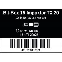 WERA TORX® TX20 867/1 IMP DC Impaktor in Bit-Box WERA TORX® TX20 867/1 IMP DC Impaktor in Bit-Box
