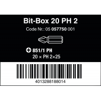 WERA Bit-Box 20x Kruiskop PH 2 Z-bits 