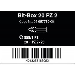 WERA Kruiskop PZ 2 Z-bits 855/1 Phillips WERA Kruiskop PZ 2 Z-bits 855/1 Phillips