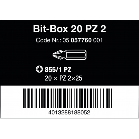 WERA Kruiskop PZ 2 Z-bits 855/1 Phillips WERA Kruiskop PZ 2 Z-bits 855/1 Phillips