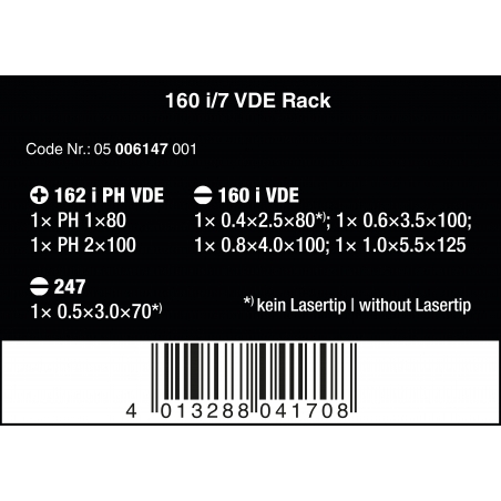 WERA 160i/7 VDE schroevendraaierset