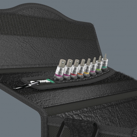 WERA BELT B 2 ZYKLOP INBUS/BINNENZESKANT BITDOPPEN SET, MET VASTHOUDFUNCTIE, 3/8" -AANDRIJVING WERA BELT B 2 ZYKLOP INBUS/BINNENZESKANT BITDOPPEN SET, MET VASTHOUDFUNCTIE, 3/8" -AANDRIJVING