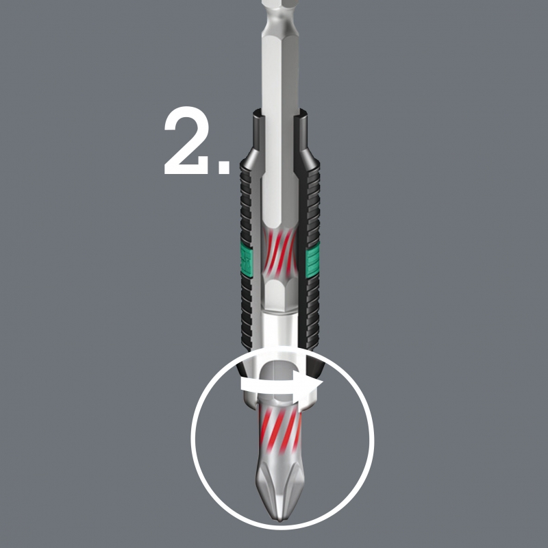 WERA Philips PZ 2 BiTorsion bit BTZ 855/1   / PZ 1 X 25 Kruis-bit WERA Philips PZ 2 BiTorsion bit BTZ 855/1   / PZ 1 X 25 Kruis-bit