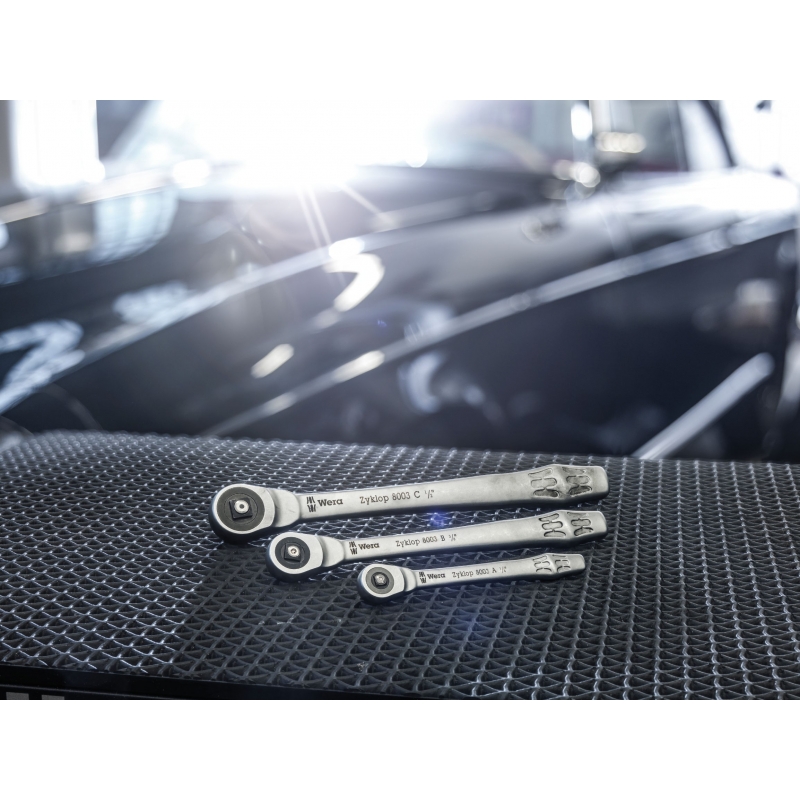 WERA Zyklop Metal-ratelset  8003 C SA doorsteekvariant 1/2"
