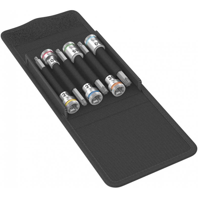 WERA 8767 B TORX® HF 1 Zyklop Bitdoppen set TORX® lang, met vasthoudfunctie 3/8"