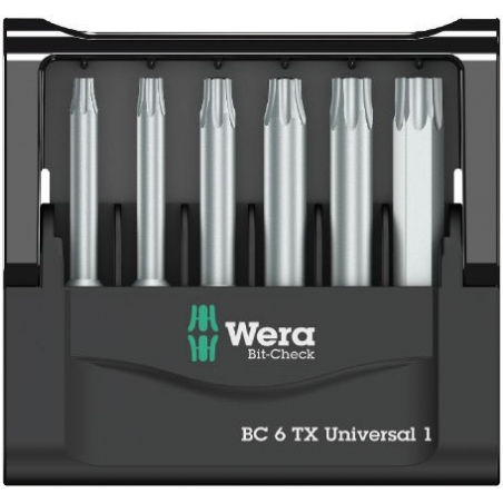 WERA Bit-check BC 6 TX Universal 1, 6-delig TORX-bits lang WERA Bit-check BC 6 TX Universal 1, 6-delig TORX-bits lang