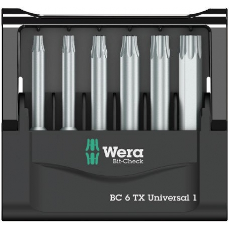 WERA Bit-check BC 6 TX Universal 1, 6-delig TORX-bits lang