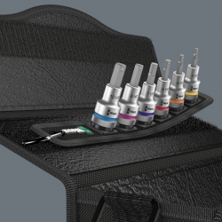 WERA BELT C 2 ZYKLOP INBUS/BINNENZESKANT BITDOPPEN SET, MET VASTHOUDFUNCTIE,  1/2" -AANDRIJVING WERA BELT C 2 ZYKLOP INBUS/BINNENZESKANT BITDOPPEN SET, MET VASTHOUDFUNCTIE,  1/2" -AANDRIJVING