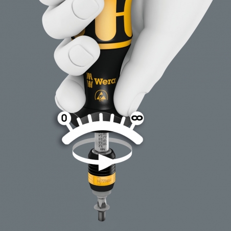 WERA Kraftform ESD 1.2-3.0 Nm Instelbare momentschroevendraaier WERA Kraftform ESD 1.2-3.0 Nm Instelbare momentschroevendraaier