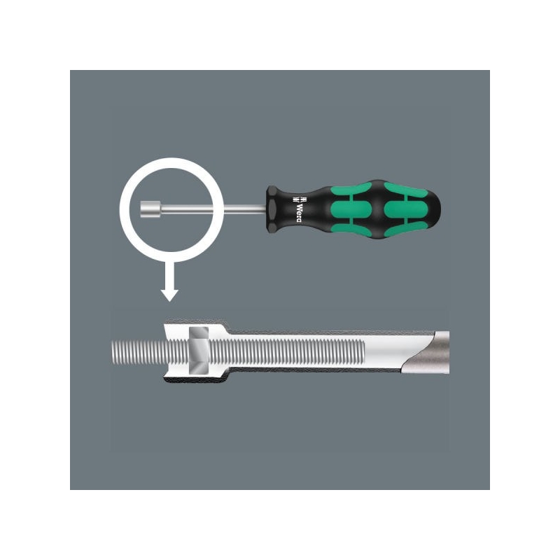 WERA 395-dopschroevendraaier Holle Schacht 6.0 mm HO Kraftform Plus Serie 300