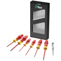 Wera 7-delige Kraftform Comfort VDE schroevendraaierset -1160i/1165i/7- Sleuf en posidrive. Wera 7-delige Kraftform Comfort VDE schroevendraaierset -1160i/1165i/7- Sleuf en posidrive.