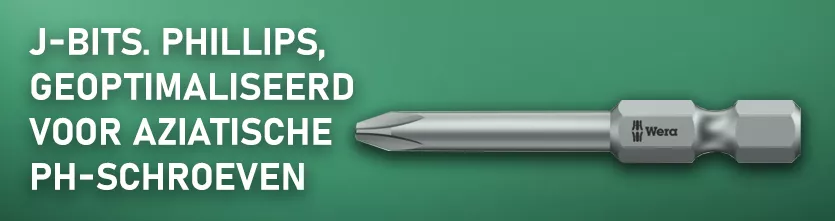 J-bits. Hoogwaardige bit, geoptimaliseerd voor Aziatische PH-schroeven