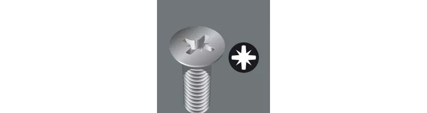 De pozidrive(PZ)-variant van de Z en TZ bits
