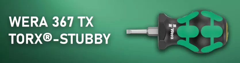 WERA TORX-stubby. Ideaal voor torxschroeven met weinig werkruimte