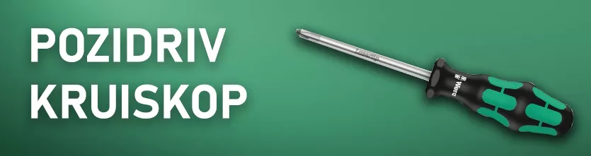 WERA Kraftform serie 300-schroevendraaier Pozidrivkruiskop-variant.