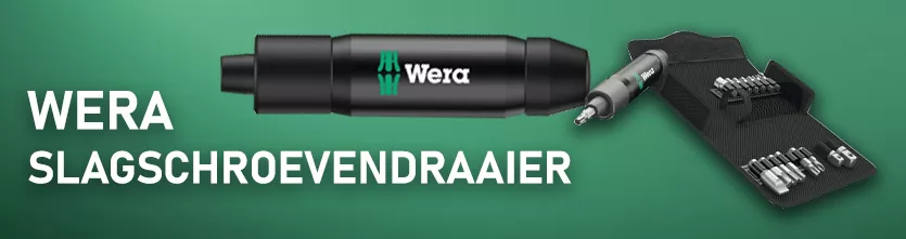 WERA slagschroevendraaier, door de slag een hoog rendement.