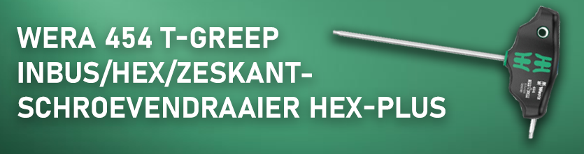 WERA 454  T-greep inbus/hex/zeskant-schroevendraaier Hex-Plus